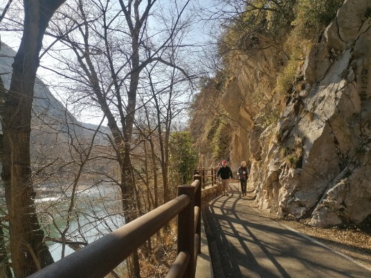 fiume stradina rocce Adige