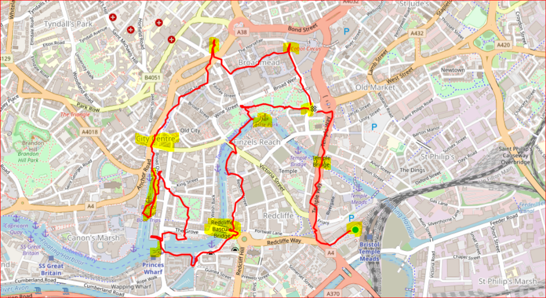 Mappa Bristol walk