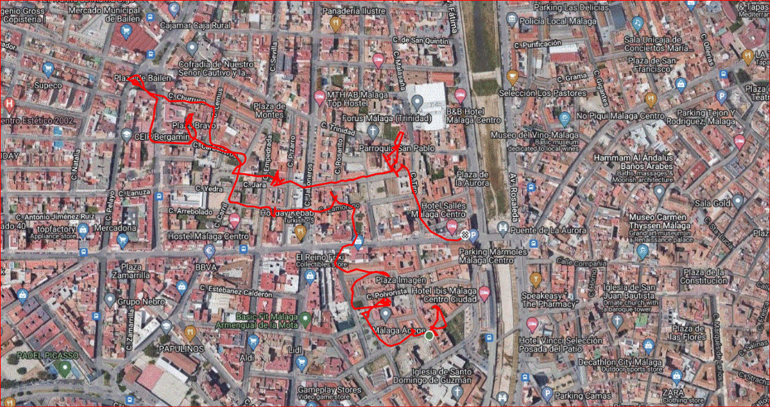 Mappa Malaga patios