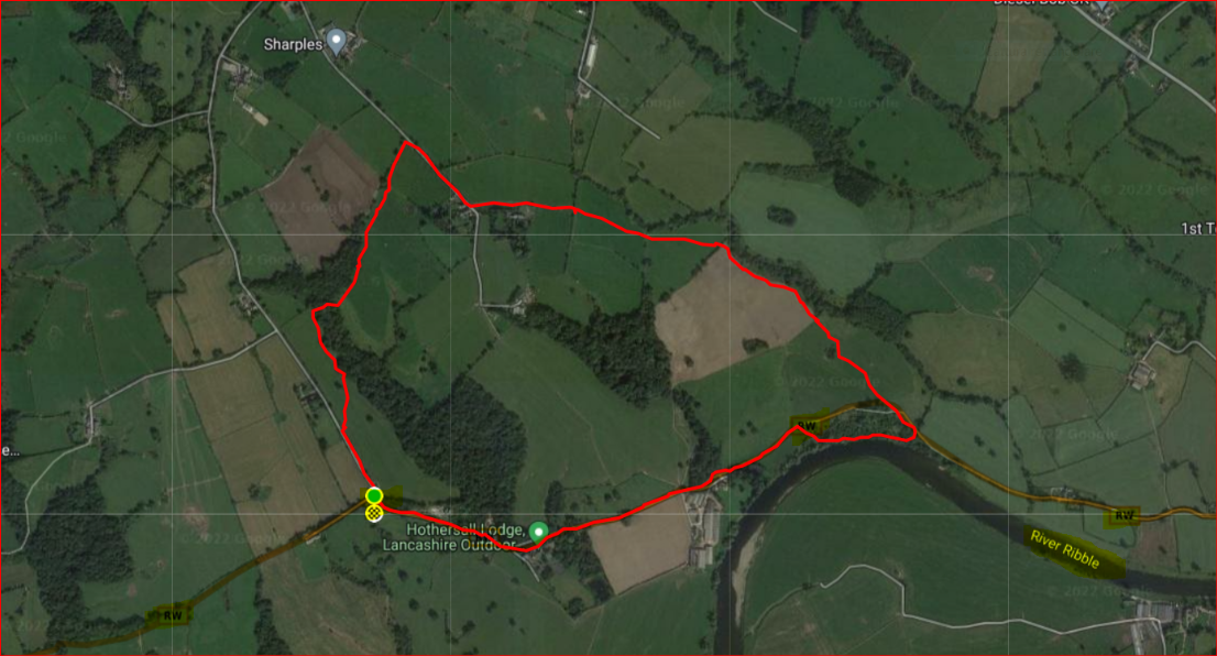 Mappa Ribble Valley walk Richard