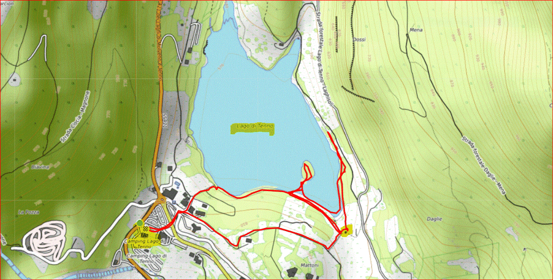 Mappa percorso Lago di  Tenno