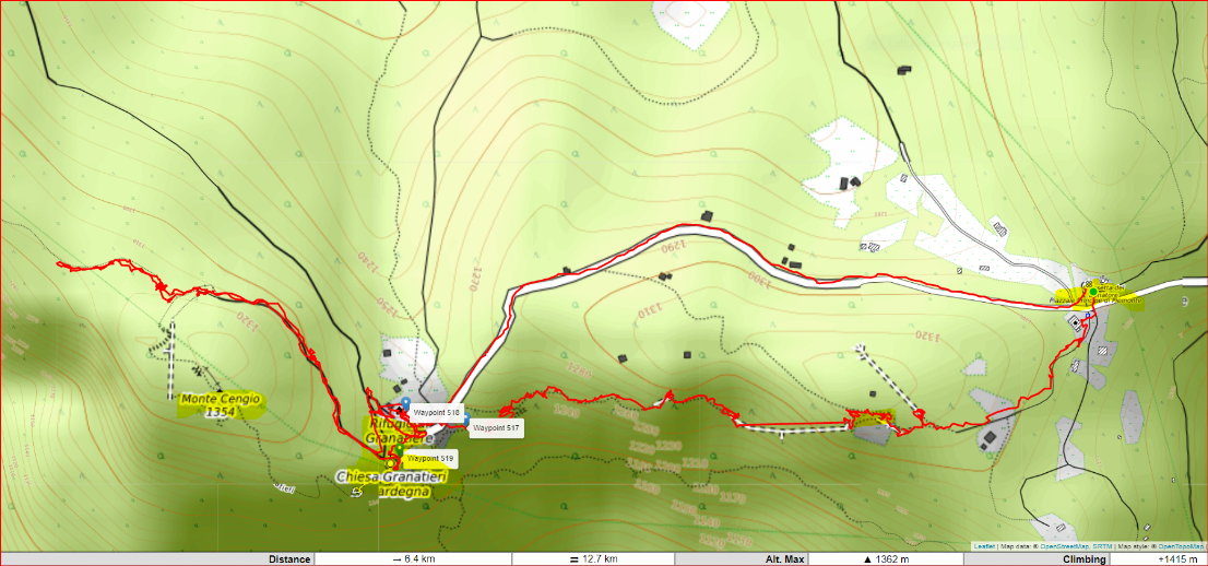 map Monte Cengio grande guerra 15 -18