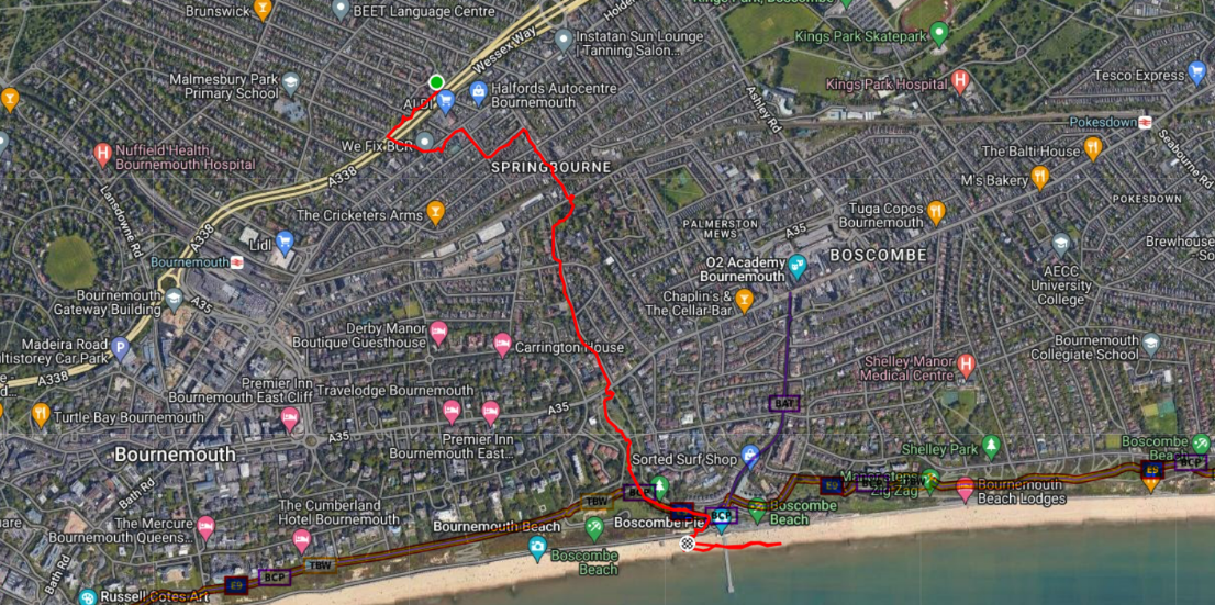 Mappa  Boscombe  walk - 6 8 23