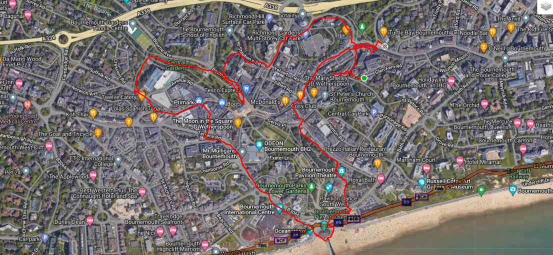 Mappa Bournemouth walk 5 8 23 Mappa Bournemouth walk 5 8 23