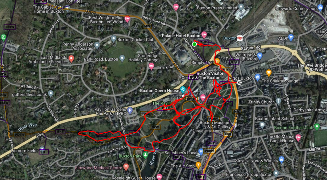 Mappa Buxton walk Mappa Buxton Walk