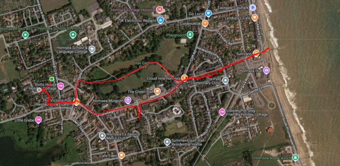 Mappa Hornsea Bettison's folly walk Mappa Hornsea Bettison's folly walk