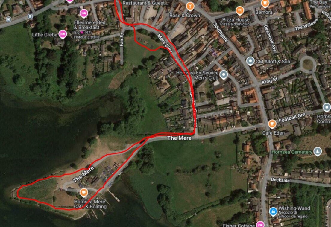Mappa Hornsea Mere walk Mappa Hornsea Mere walk