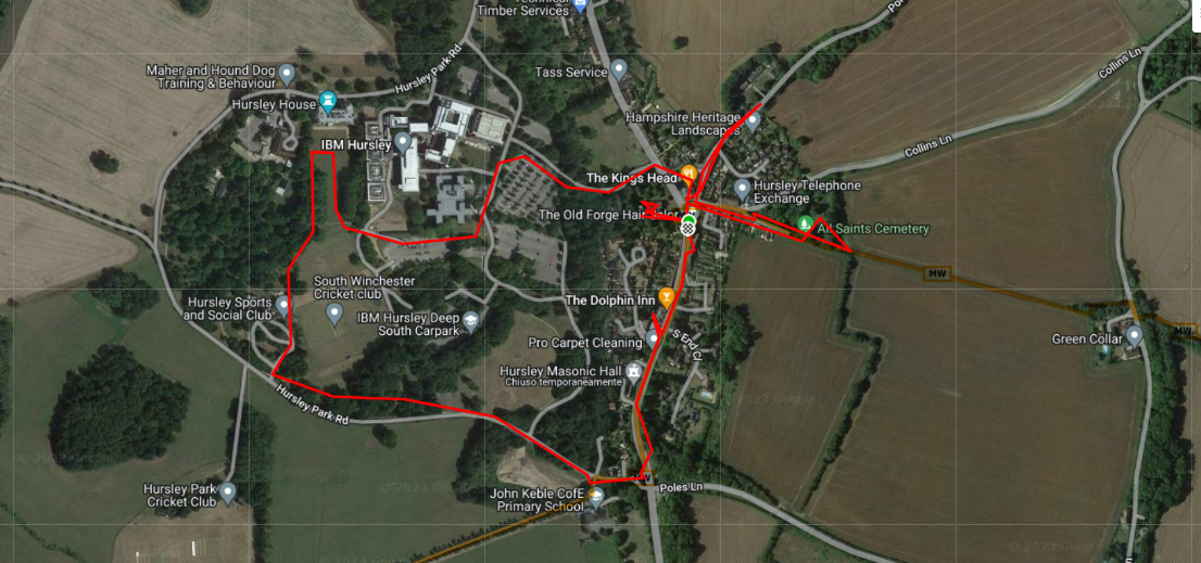 Mappa Hursley walk Mappa Hursley walk