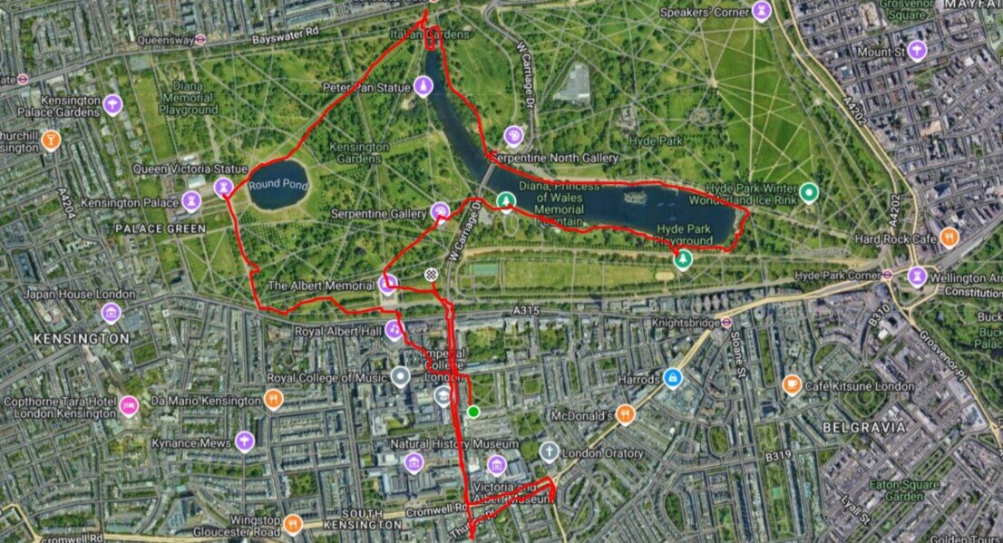 Mappa London Gardens walk 18 8 24 