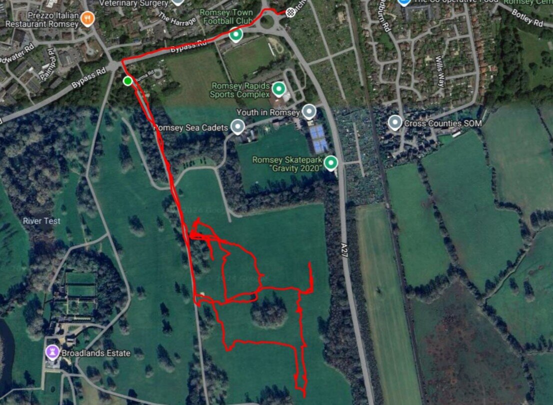 Mappa Romsey Show Broadlands walk 14 9 24