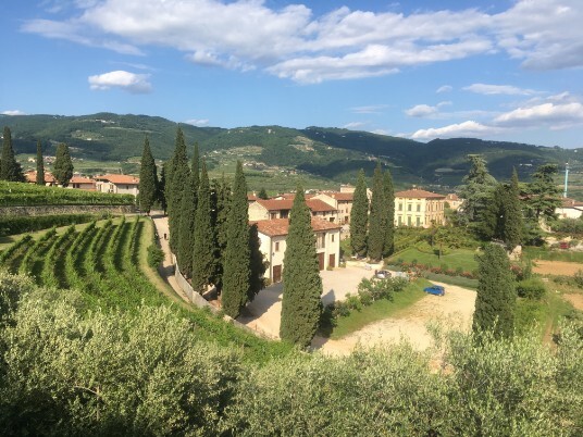 Villa Spinosa e giardino dall'alto Villa Spinosa e giardino dall'alto