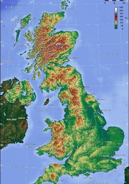 Mappa della Gran Bretagna